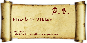 Piszár Viktor névjegykártya