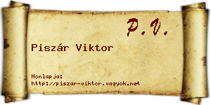 Piszár Viktor névjegykártya